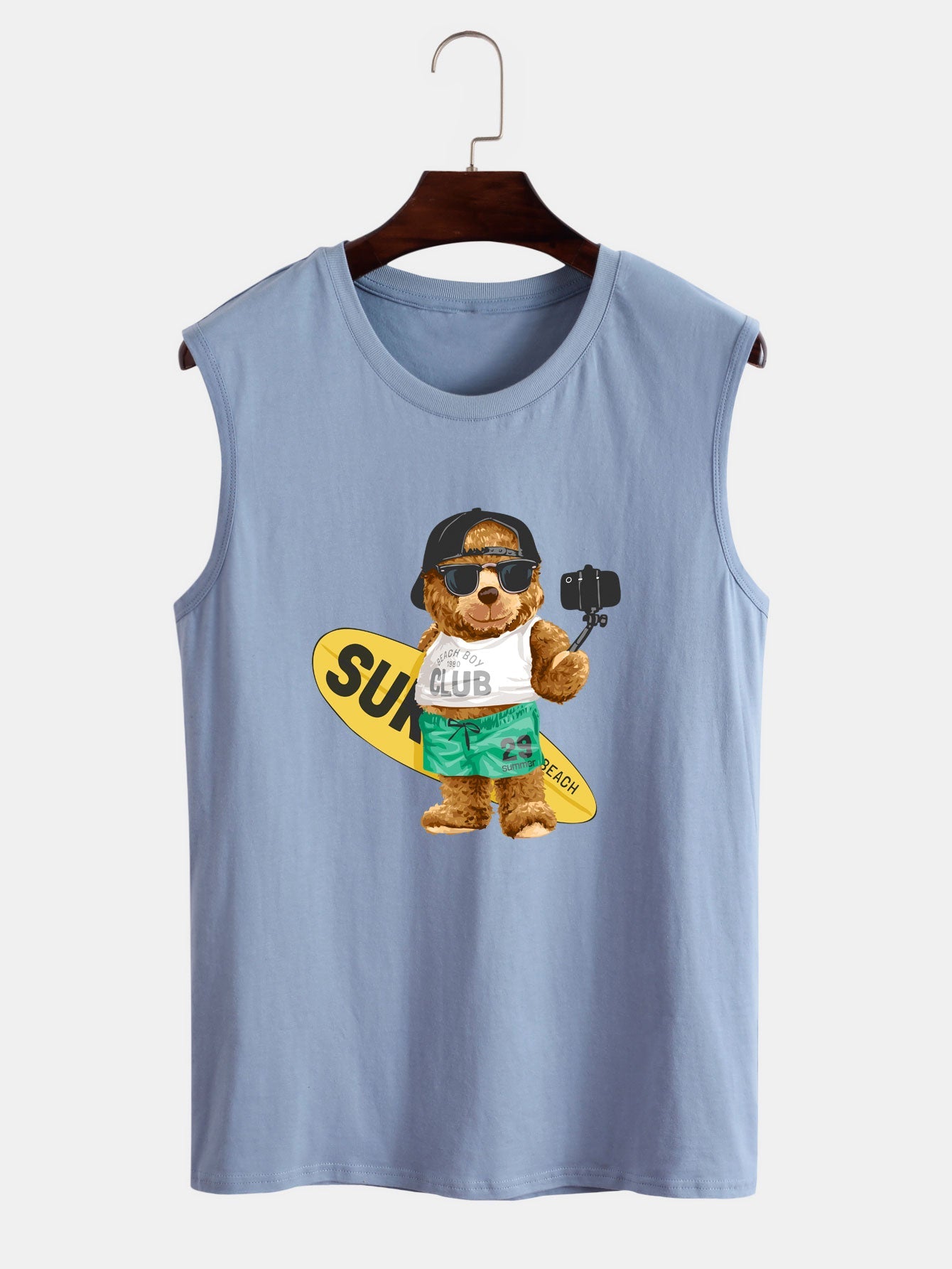 Surf Bear Print Tank Top