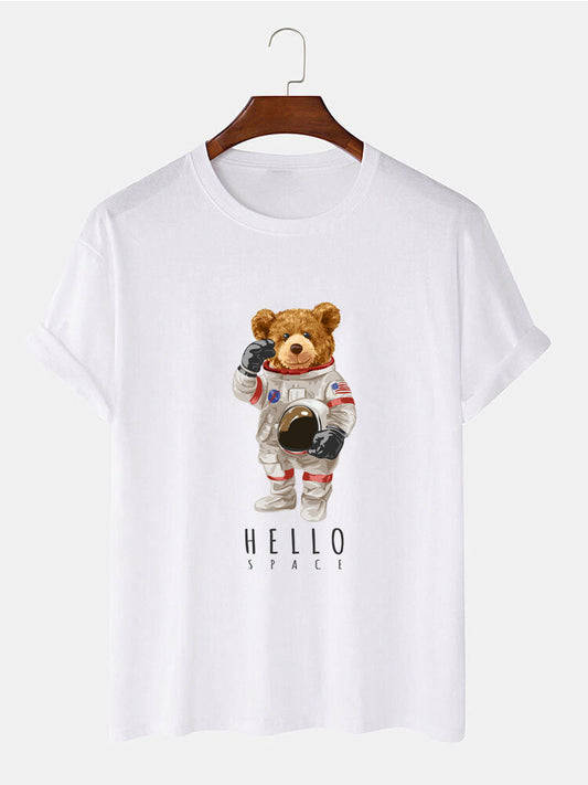Astronaut Bear Print T-Shirt