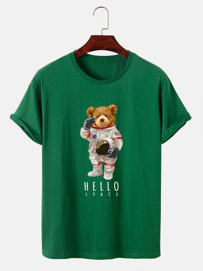 Astronaut Bear Print T-Shirt