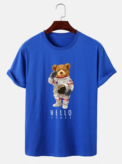 Astronaut Bear Print T-Shirt