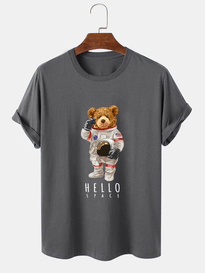 Astronaut Bear Print T-Shirt