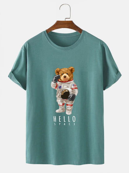 Astronaut Bear Print T-Shirt