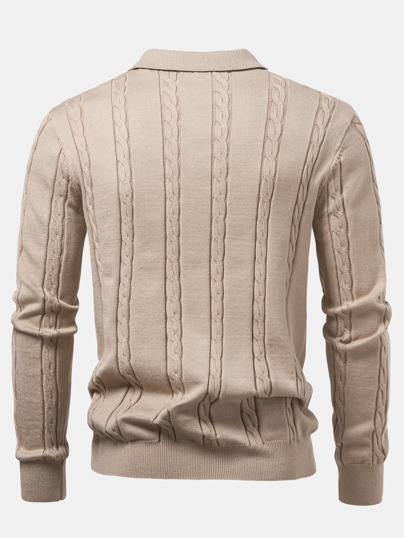 Long Sleeve Twist Knit Polo Shirt