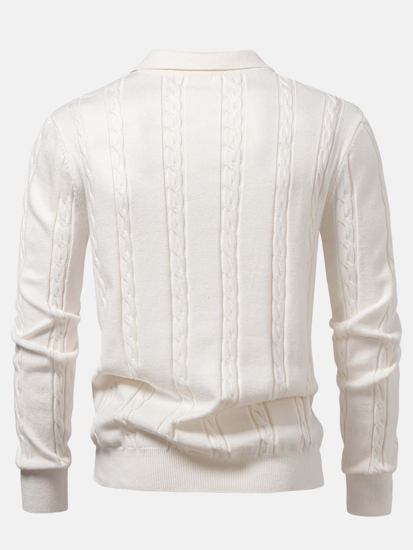 Long Sleeve Twist Knit Polo Shirt