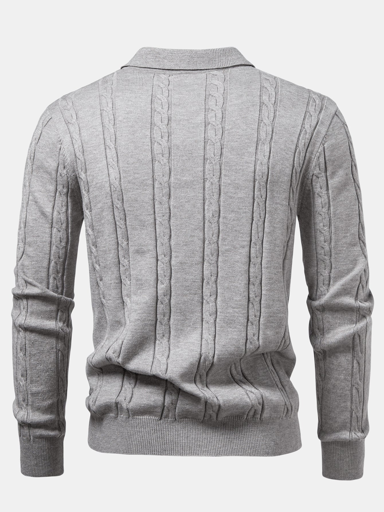 Long Sleeve Twist Knit Polo Shirt