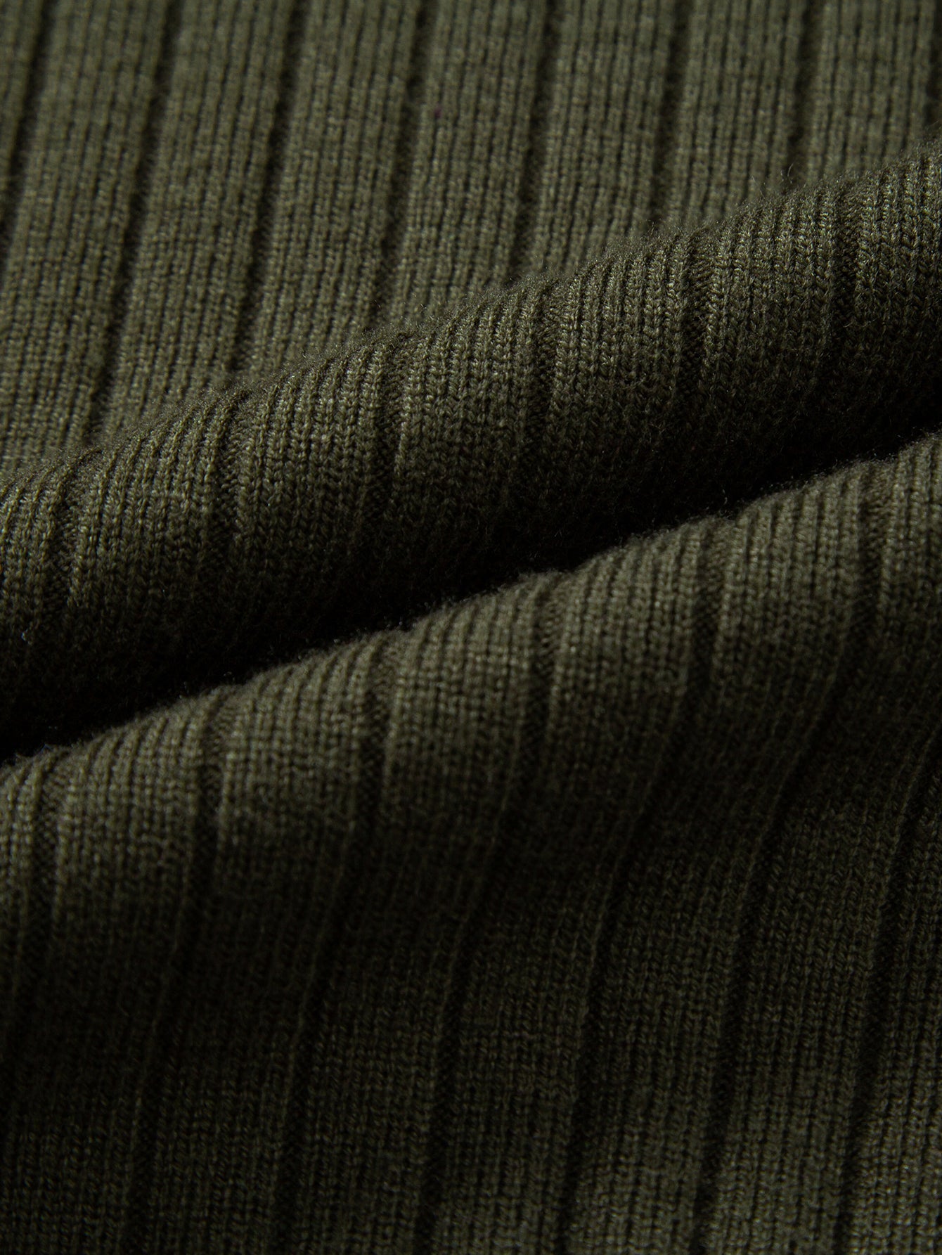 Long Sleeve Ribbed Knit Johnny Collar Polo Shirt