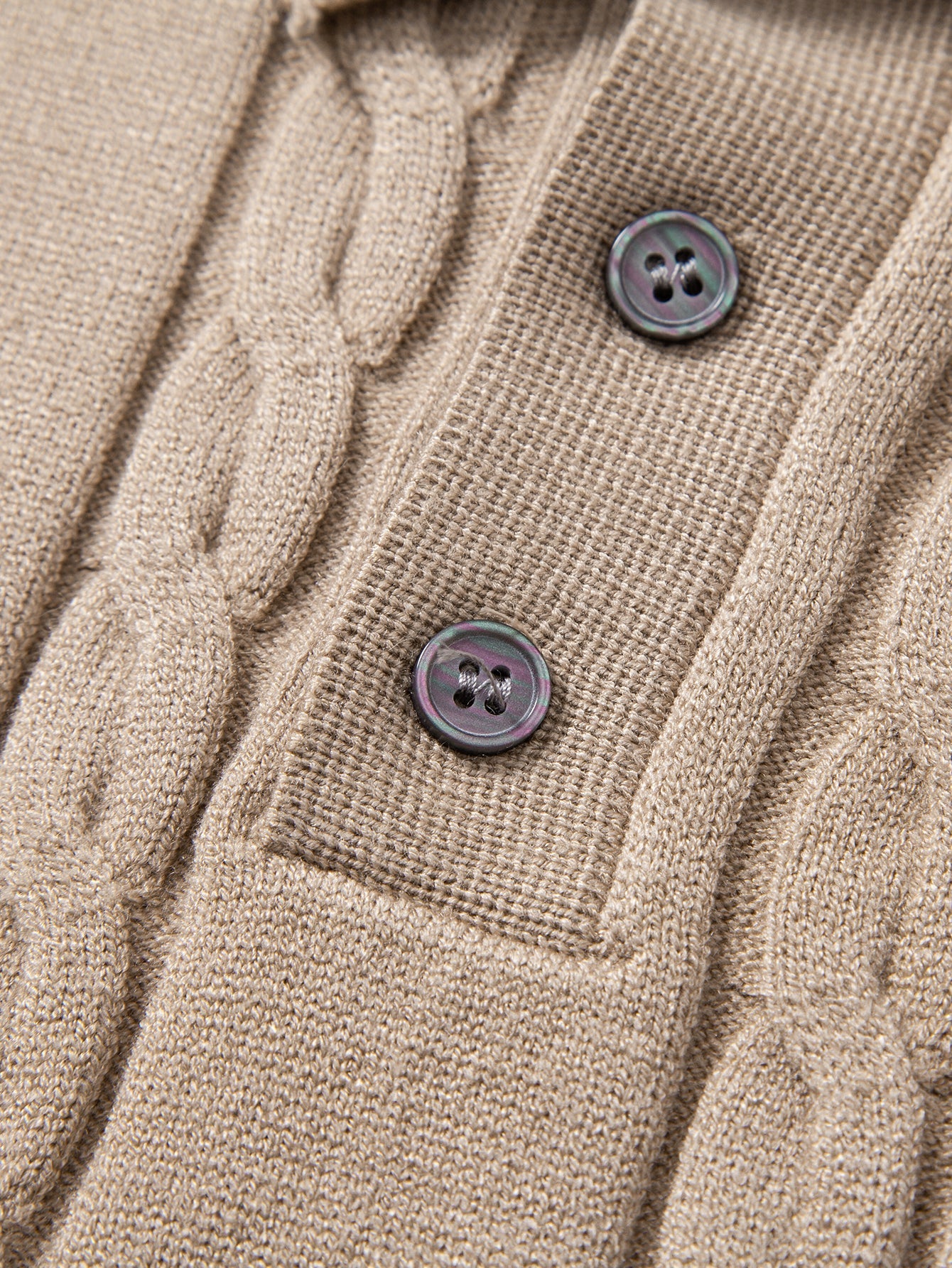 Long Sleeve Twist Knit Polo Shirt