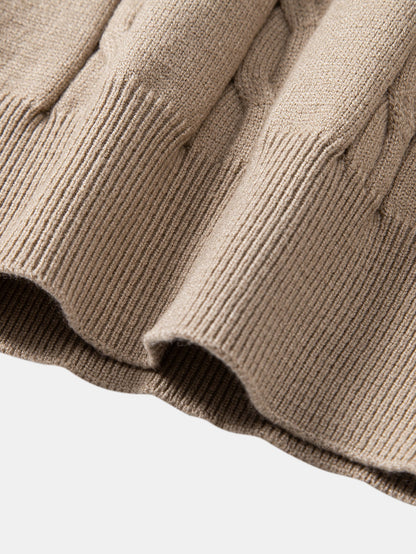 Long Sleeve Twist Knit Polo Shirt
