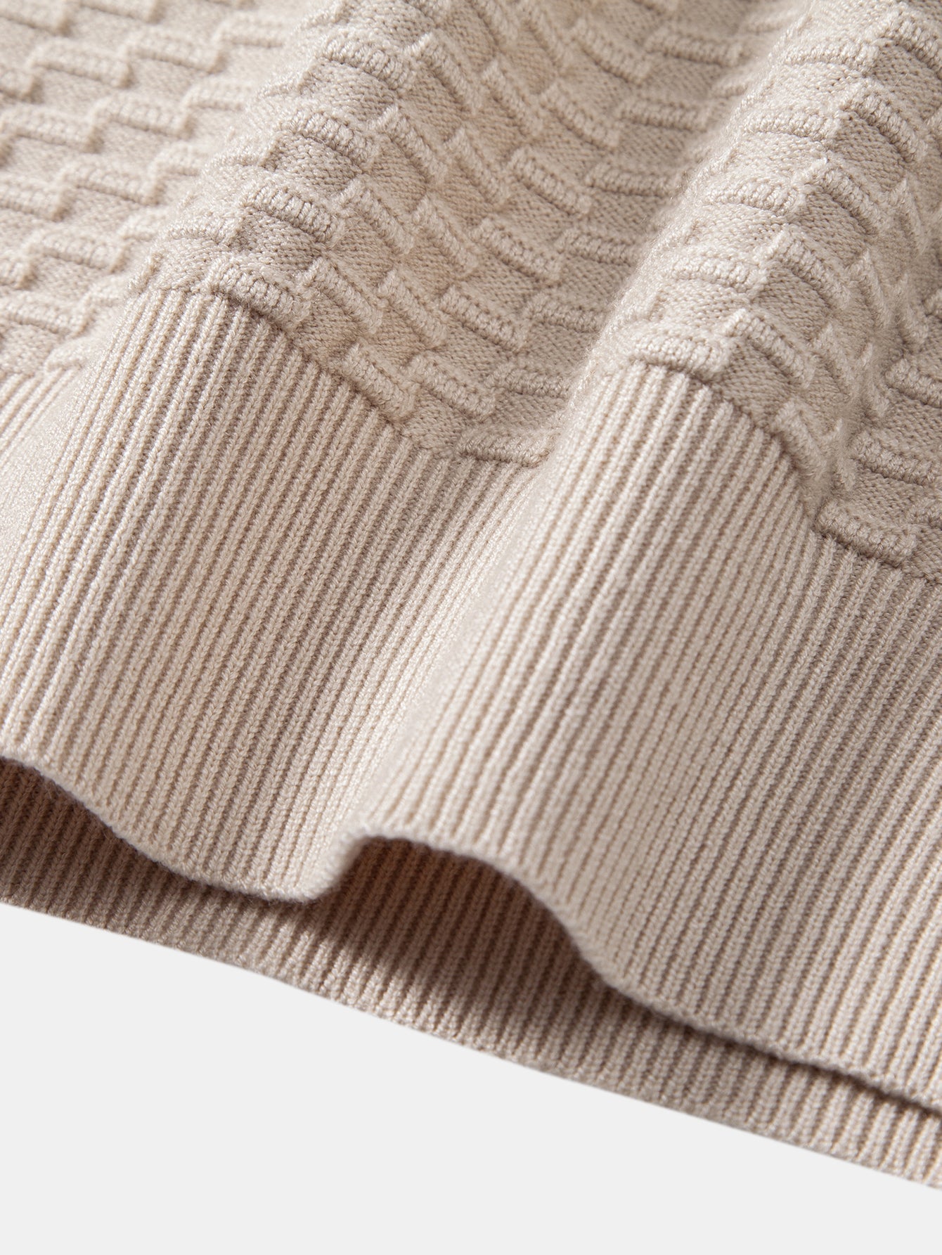 Long Sleeve Textured Knit  Polo Shirt