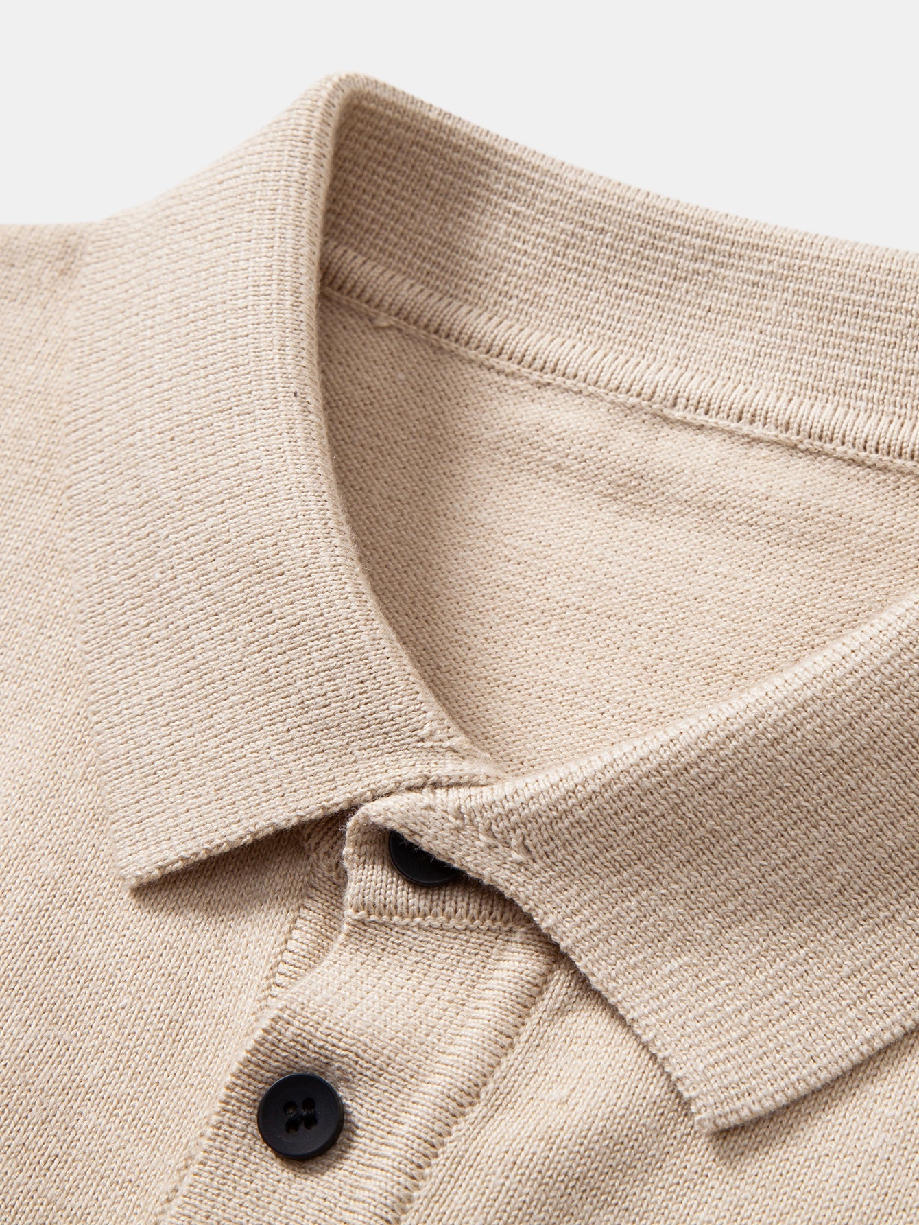 Long Sleeve Stripe Knit Polo Shirt