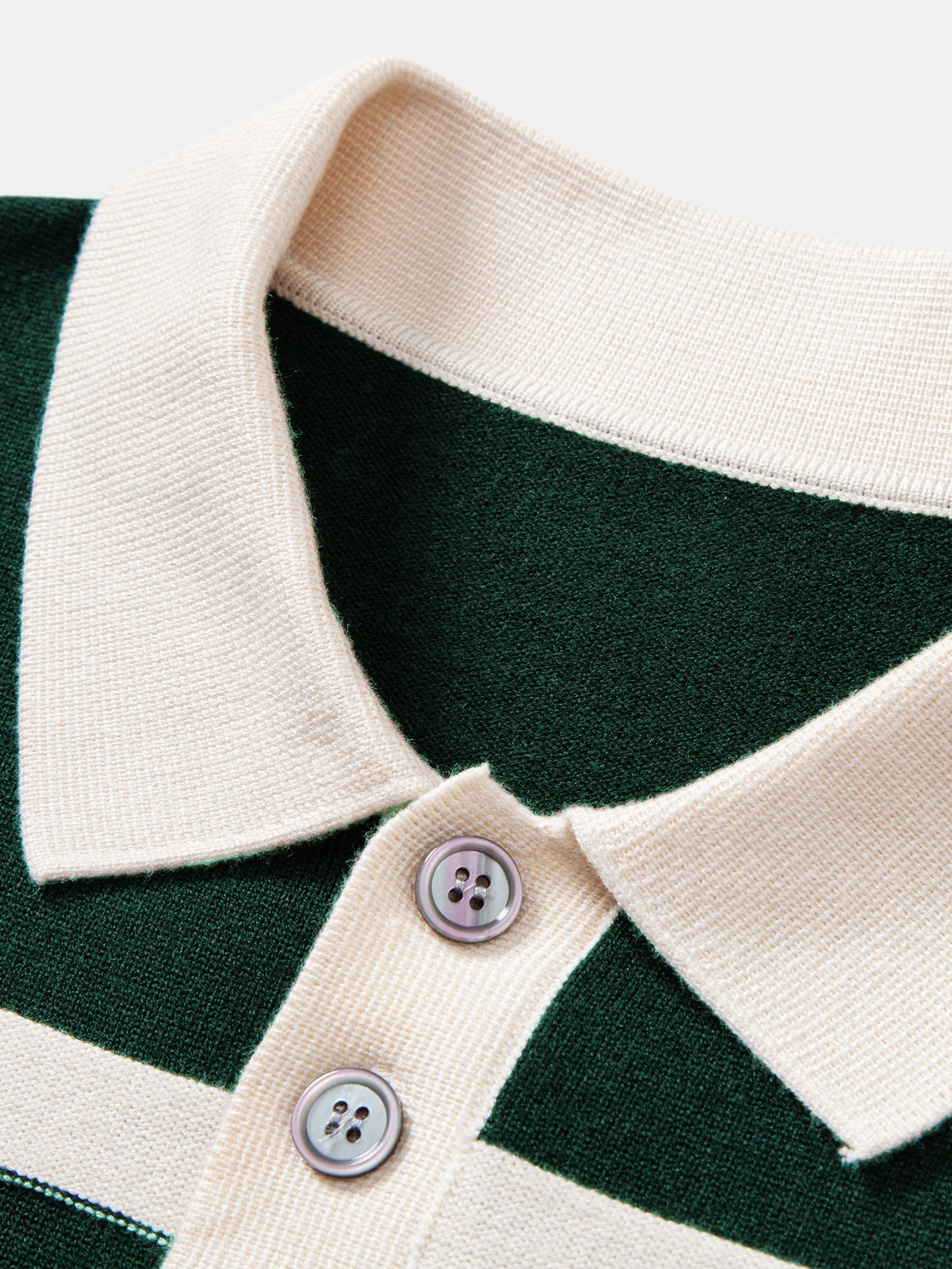 Long Sleeve Color Block Knit Polo Shirt