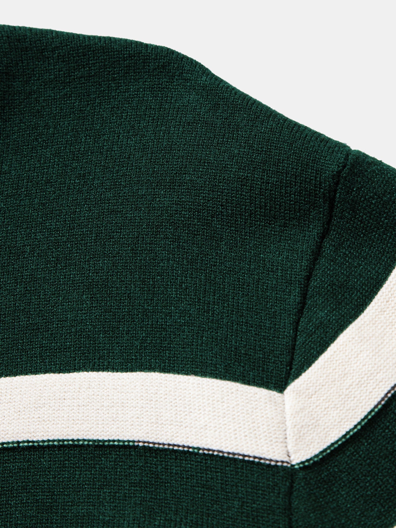 Long Sleeve Color Block Knit Polo Shirt