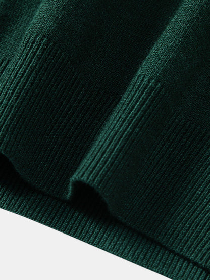 Long Sleeve Color Block Knit Polo Shirt