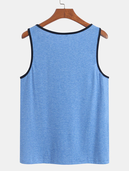Tank Top With Wave Pattern Pocket