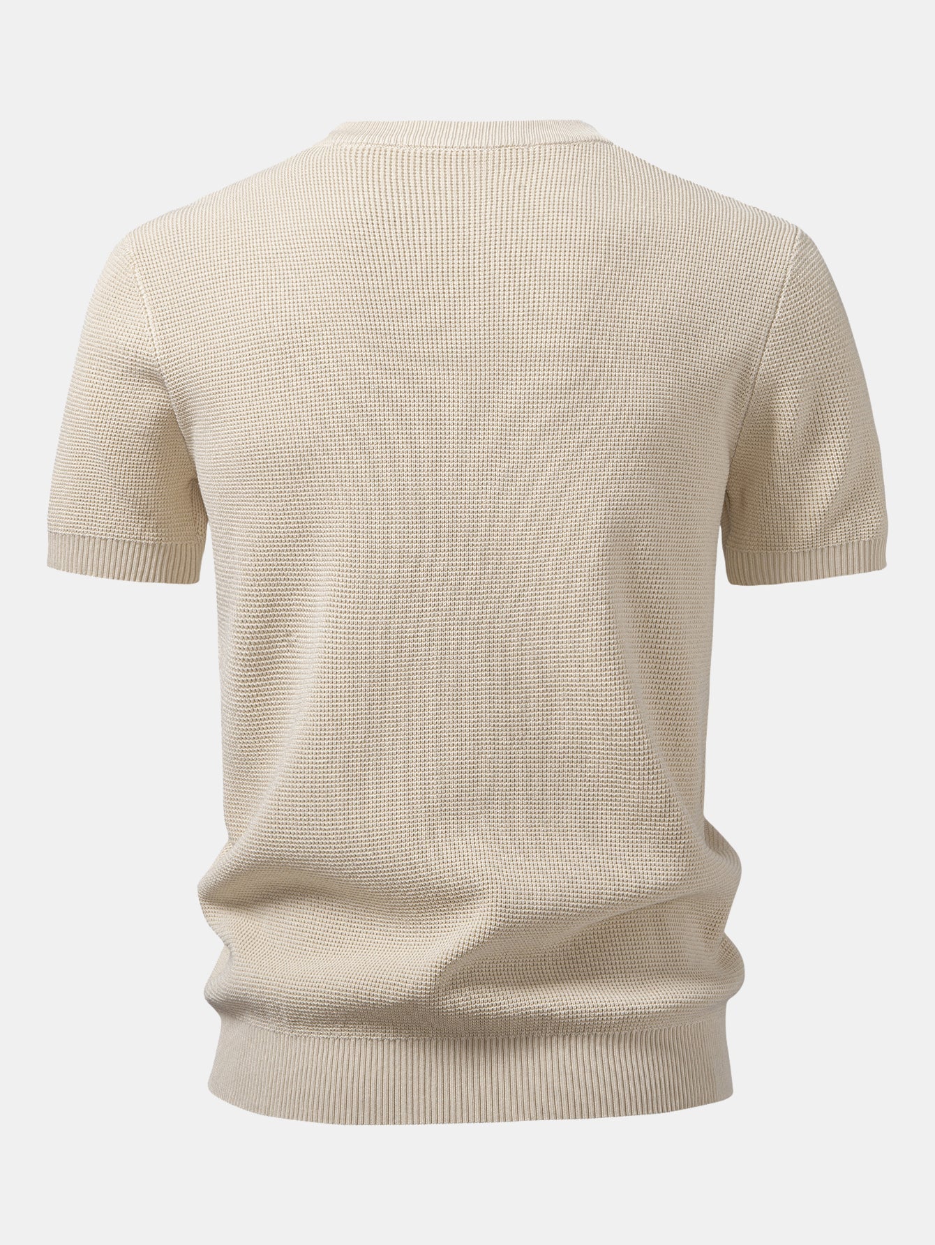 Waffle Textured Knitted Henley Shirt