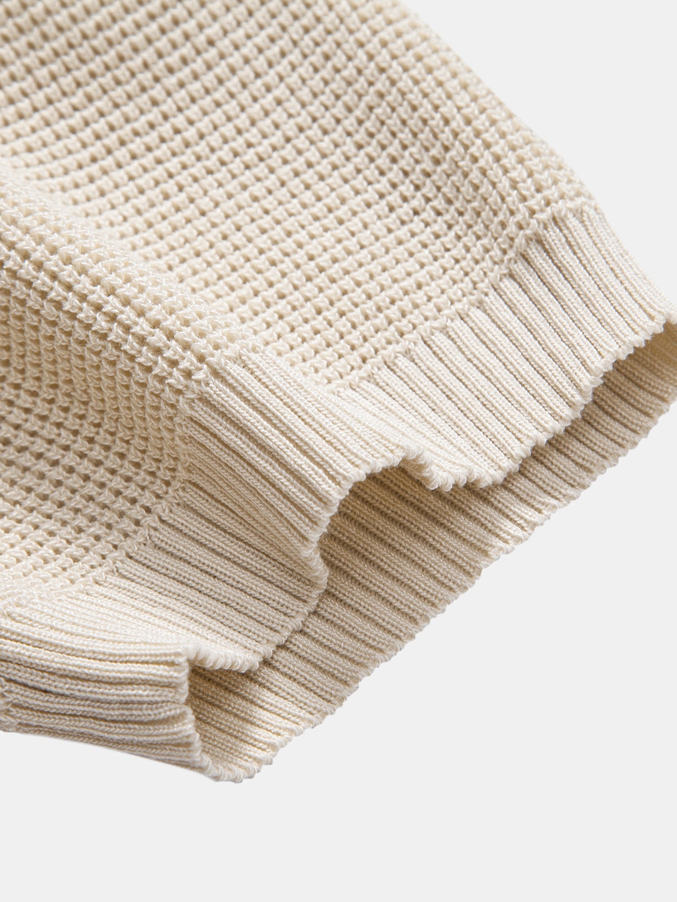 Waffle Textured Knitted Henley Shirt