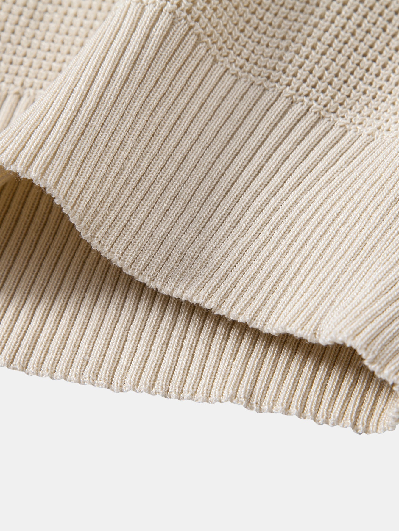 Waffle Textured Knitted Henley Shirt