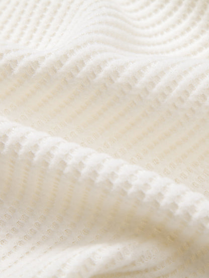 Long Sleeve Waffle Mock Neck T-Shirt