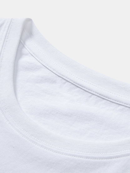 3 Pieces Basic Long Sleeve Cotton Arc Hem T-Shirts