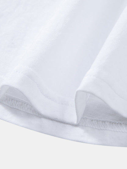 3 Pieces Basic Long Sleeve Cotton Arc Hem T-Shirts