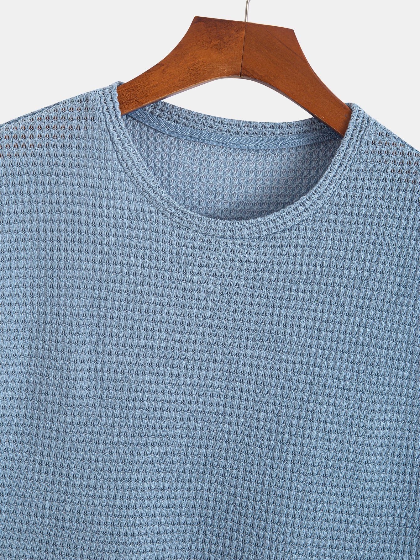 Waffle Knit Wide Strap Sleeveless T-Shirt