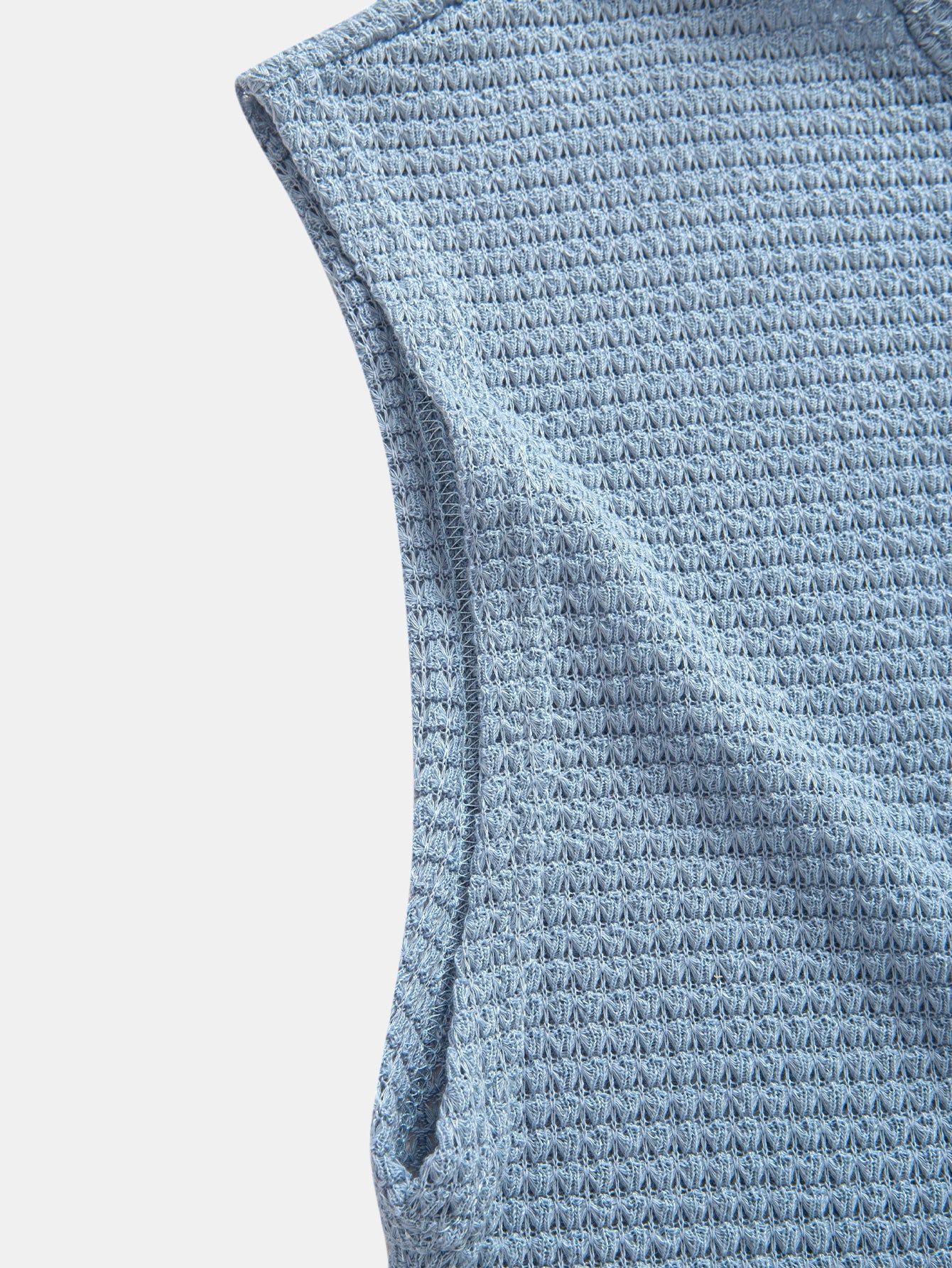 Waffle Knit Wide Strap Sleeveless T-Shirt