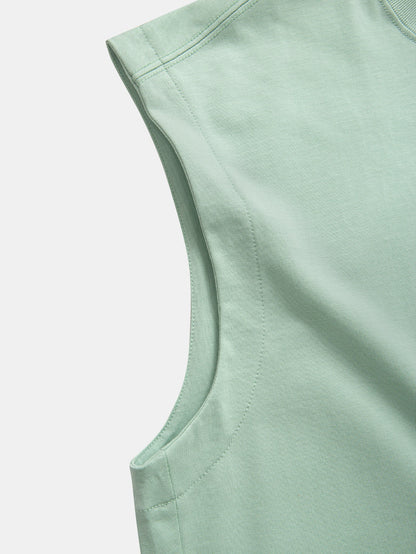 3 Pieces Relax Fit Cotton Drop Shoulder Sleeveless T-Shirts