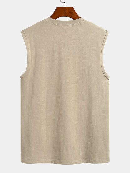 3 Pieces Solid Cotton Sleeveless T-Shirts