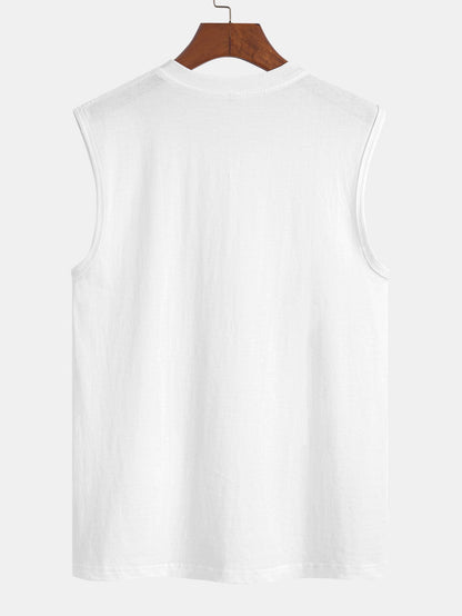 3 Pieces Solid Cotton Sleeveless T-Shirts