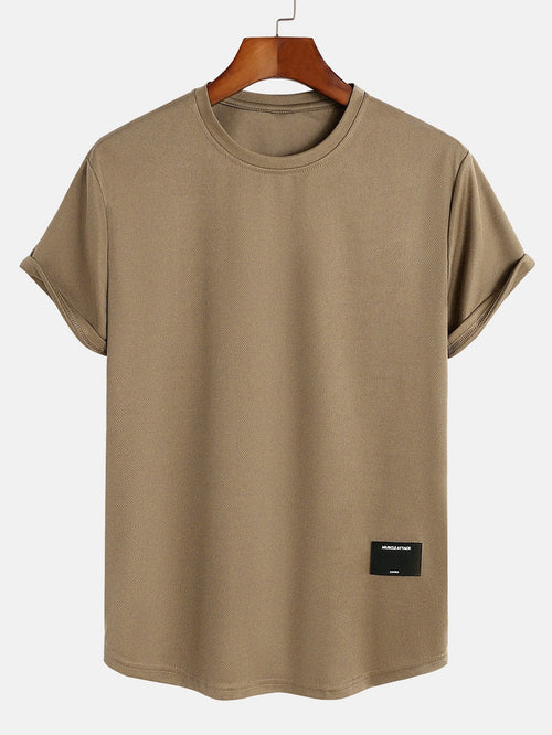 Muscle Fit Arc Hem Mesh T-shirt