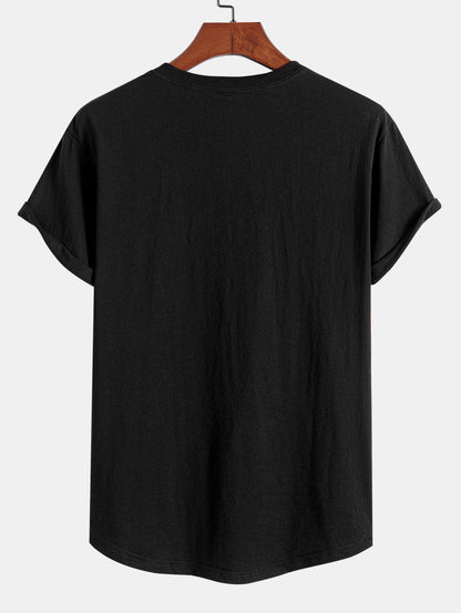 You Might Be Drunk Print Cotton Arc Hem T-Shirt
