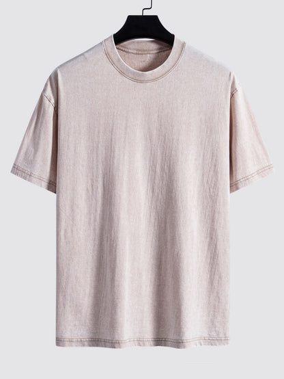 3 Pieces Washed Distressed Drop Shoulder T-Shirt