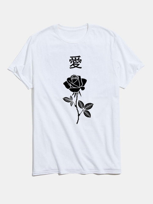Rose Graphic Short Sleeve T-shirts