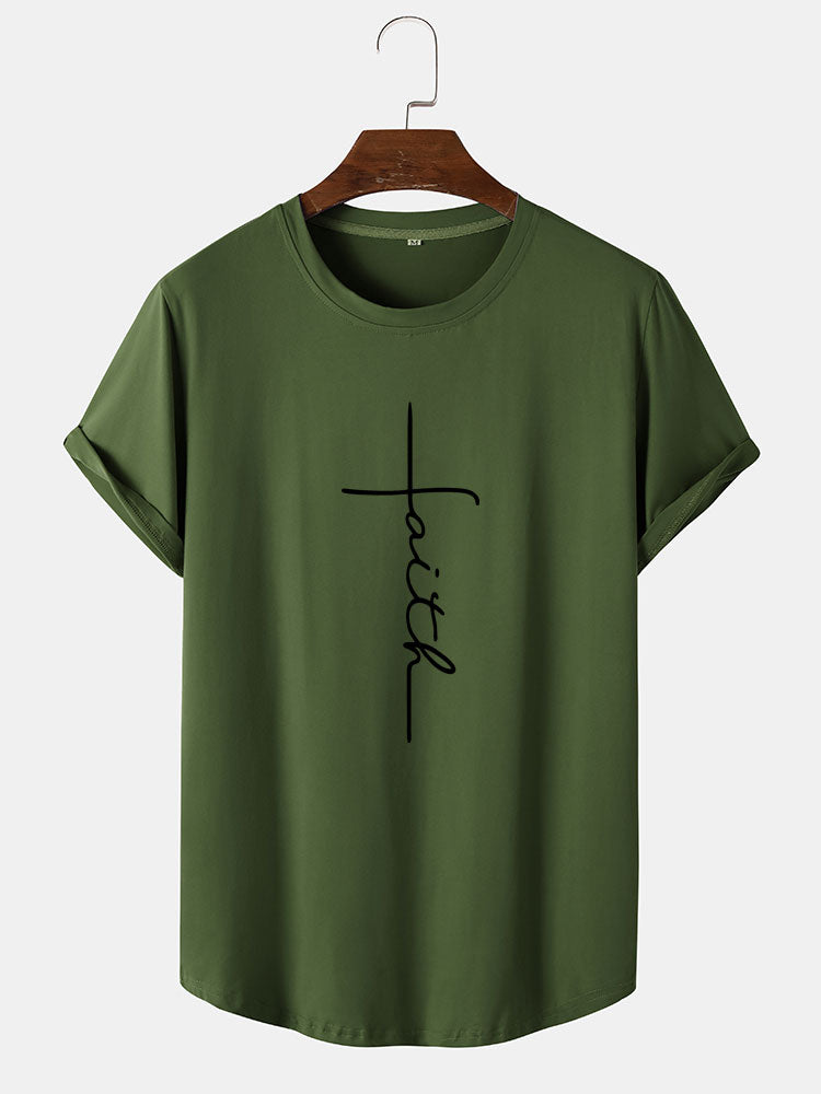 Faith Letter Line Print T-Shirt