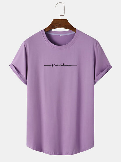 Character Print Arc Hem T-Shirt