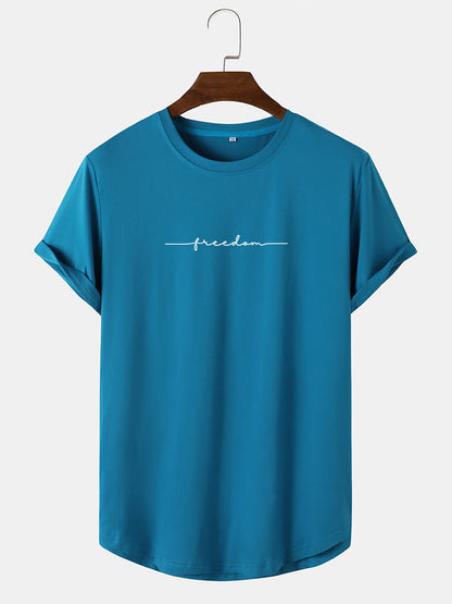 Character Print Arc Hem T-Shirt