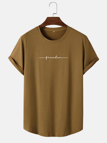 Character Print Arc Hem T-Shirt