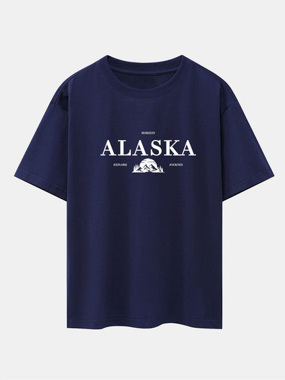 Alaska Slogan Print Drop Shoulder Oversize T-Shirt