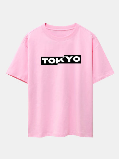 Tokyo Print Drop Shoulder Oversize T-Shirt