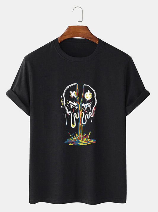 Colorful Dissolving Smiley Print T-Shirt