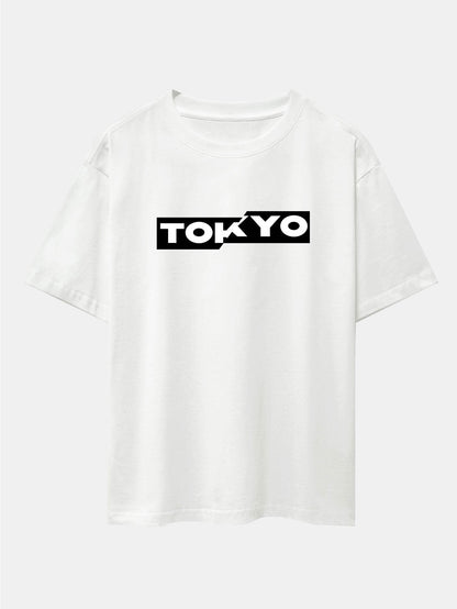 Tokyo Print Drop Shoulder Oversize T-Shirt