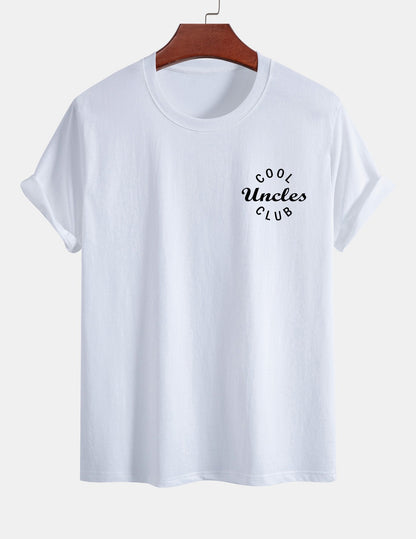 Regular Fit Cool Uncles Club Print Cotton T-Shirt