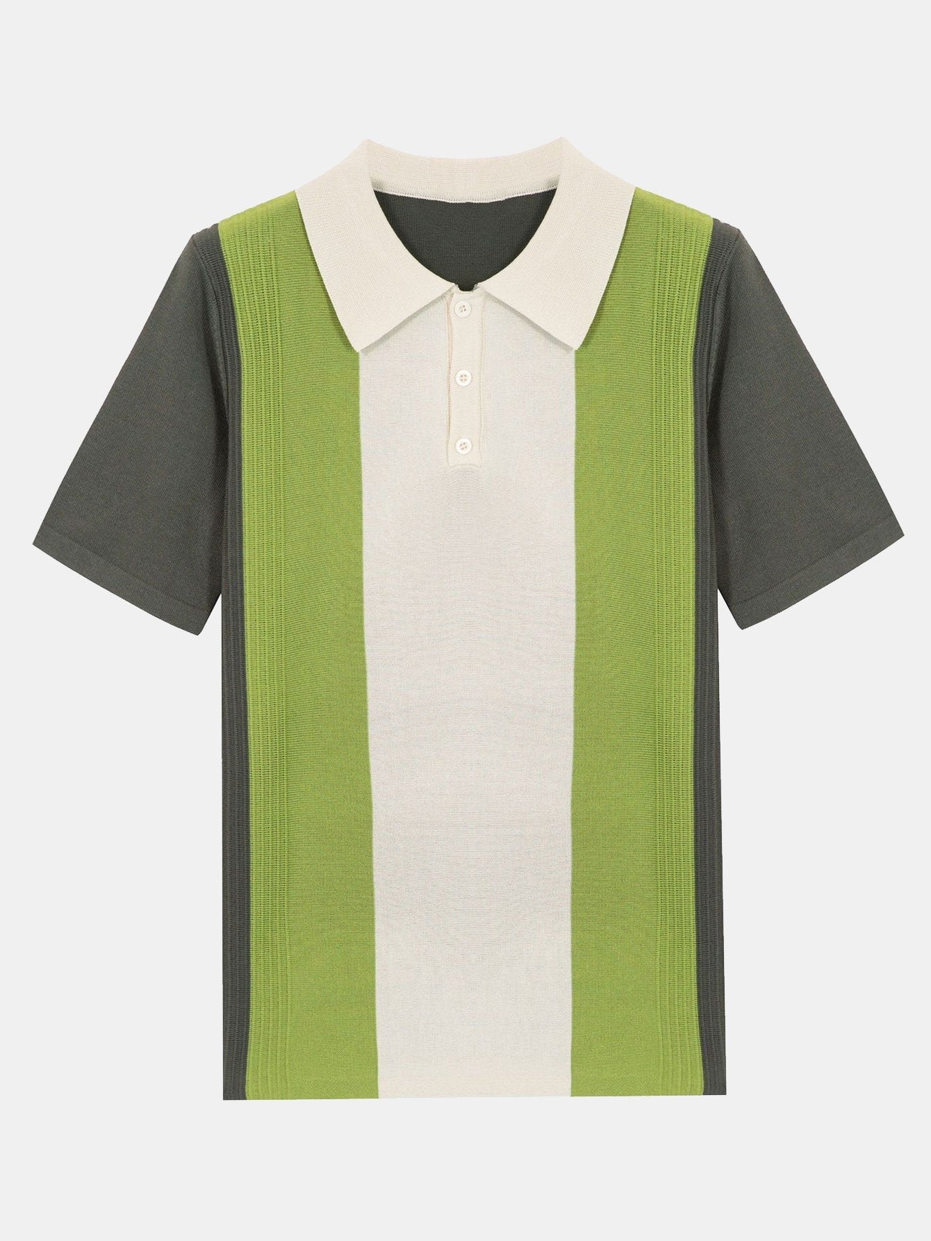 Striped Short Sleeve Color Block Sweater Polo