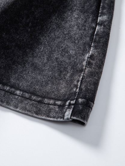 3 Pieces Washed Distressed Drop Shoulder T-Shirt