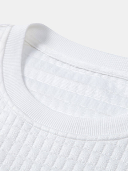 3 Pieces Long Sleeve Waffle Arc Hem T-Shirts