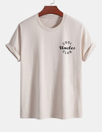 Regular Fit Cool Uncles Club Print Cotton T-Shirt