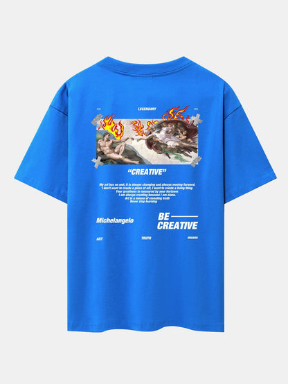 Create Adam Slogan Back Print Drop Shoulder Oversize T-Shirt
