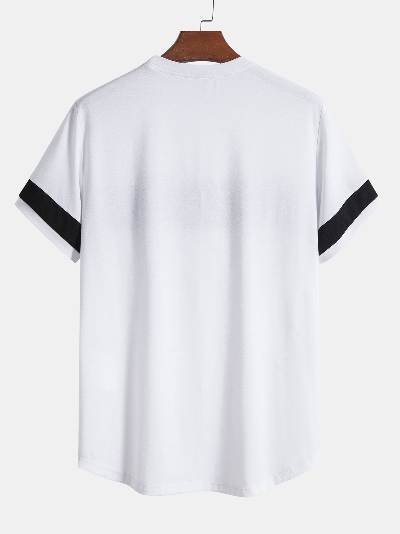 New York Print Color Block Patchwork Arc Hem T-Shirt