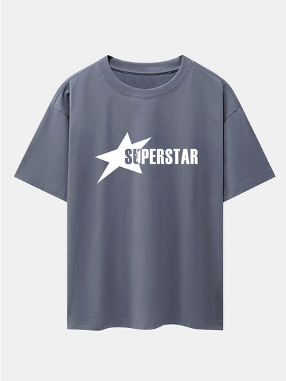 Superstar Print Drop Shoulder Oversize T-Shirt