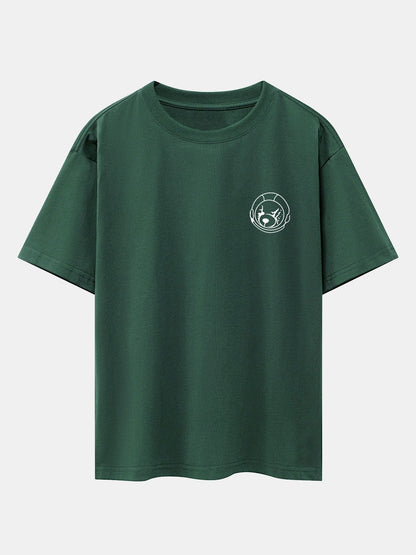 Planet Astronaut Print Drop Shoulder Oversize T-Shirt